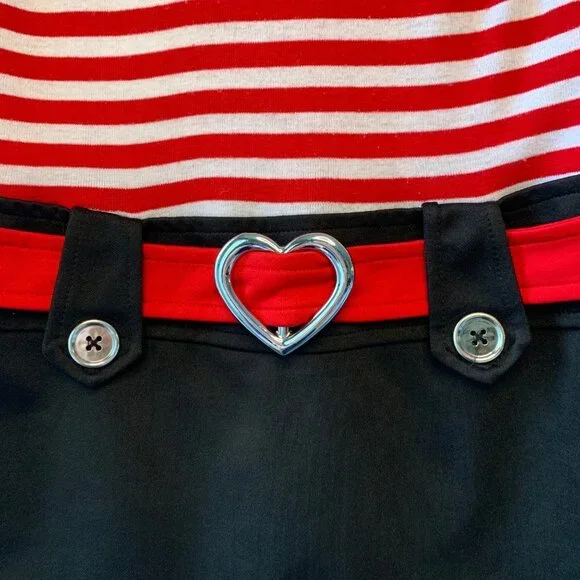 PINKY I Love Santa Christmas Dress Girls 6 Retro Drop Waist Candy Cane Stripes - Picture 4 of 8